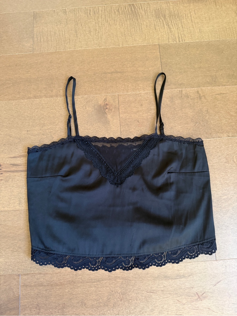 Brandy Melville Black Lace-Trim Cami Top